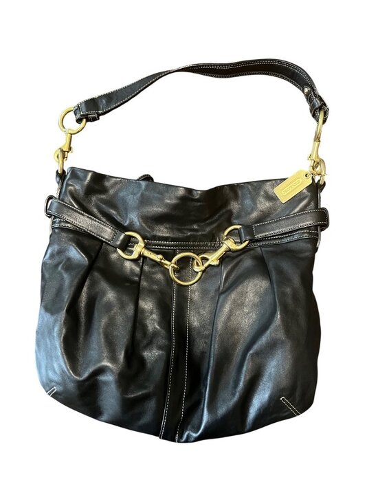 Coach Handbags - Coach Hamptons Pleated Leather Shoulder Bag Purse Gold Hardware Y2K Hobo